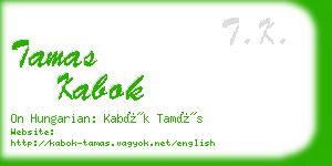 tamas kabok business card